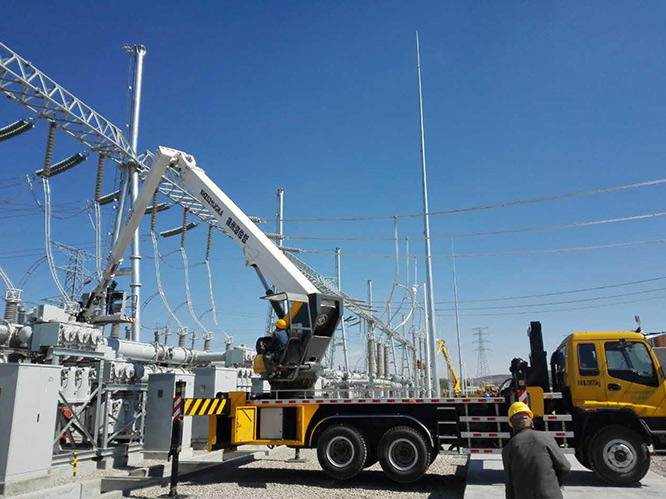 五寨500KV變電站驗收和現場對H33米升級後的車輛驗收